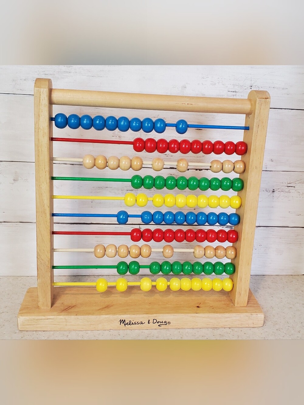 Melissa & Doug Wooden Abacus 100 Beads Counting Math Educational Learning Toy